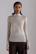 Layered Collar Cashmere Turtleneck