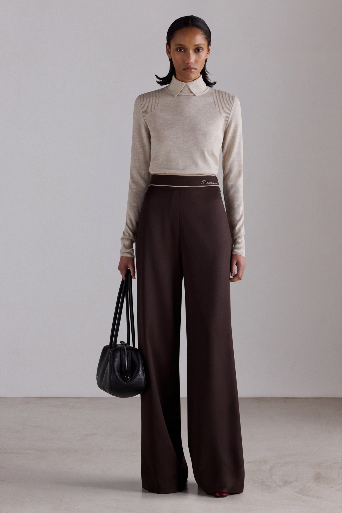 Layered Collar Cashmere Turtleneck