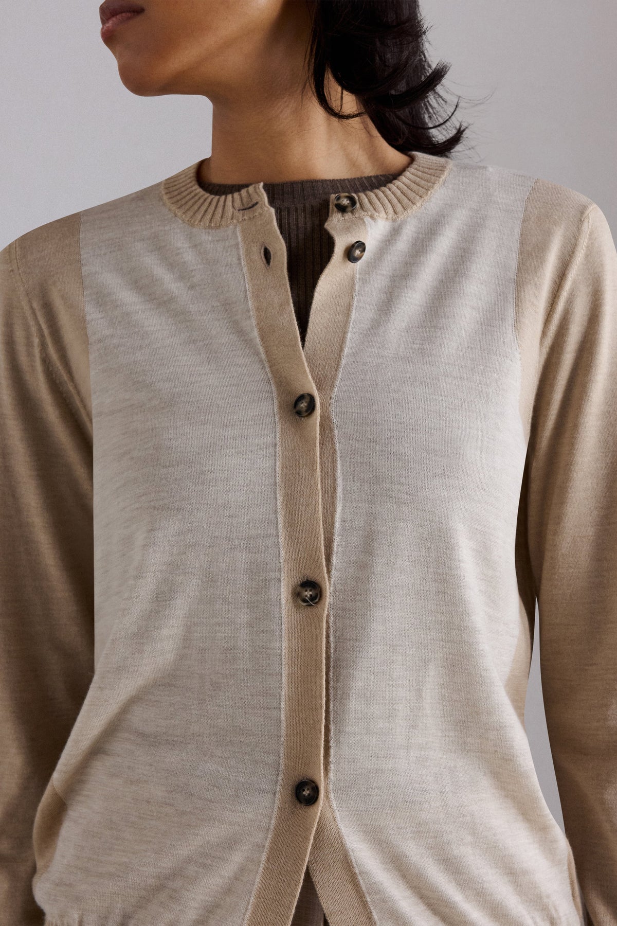 Cashmere Color-Block Cardigan