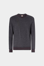 Contrast-Trim Cashmere Crew-Neck Sweater