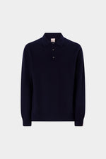 Buttoned Cashmere Polo Sweater