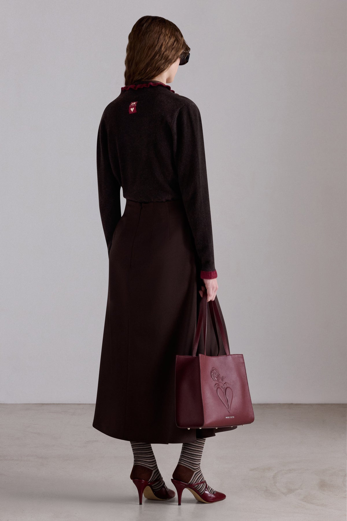 Knitted Cashmere Shirt with Ruffles