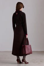 Knitted Cashmere Shirt with Ruffles