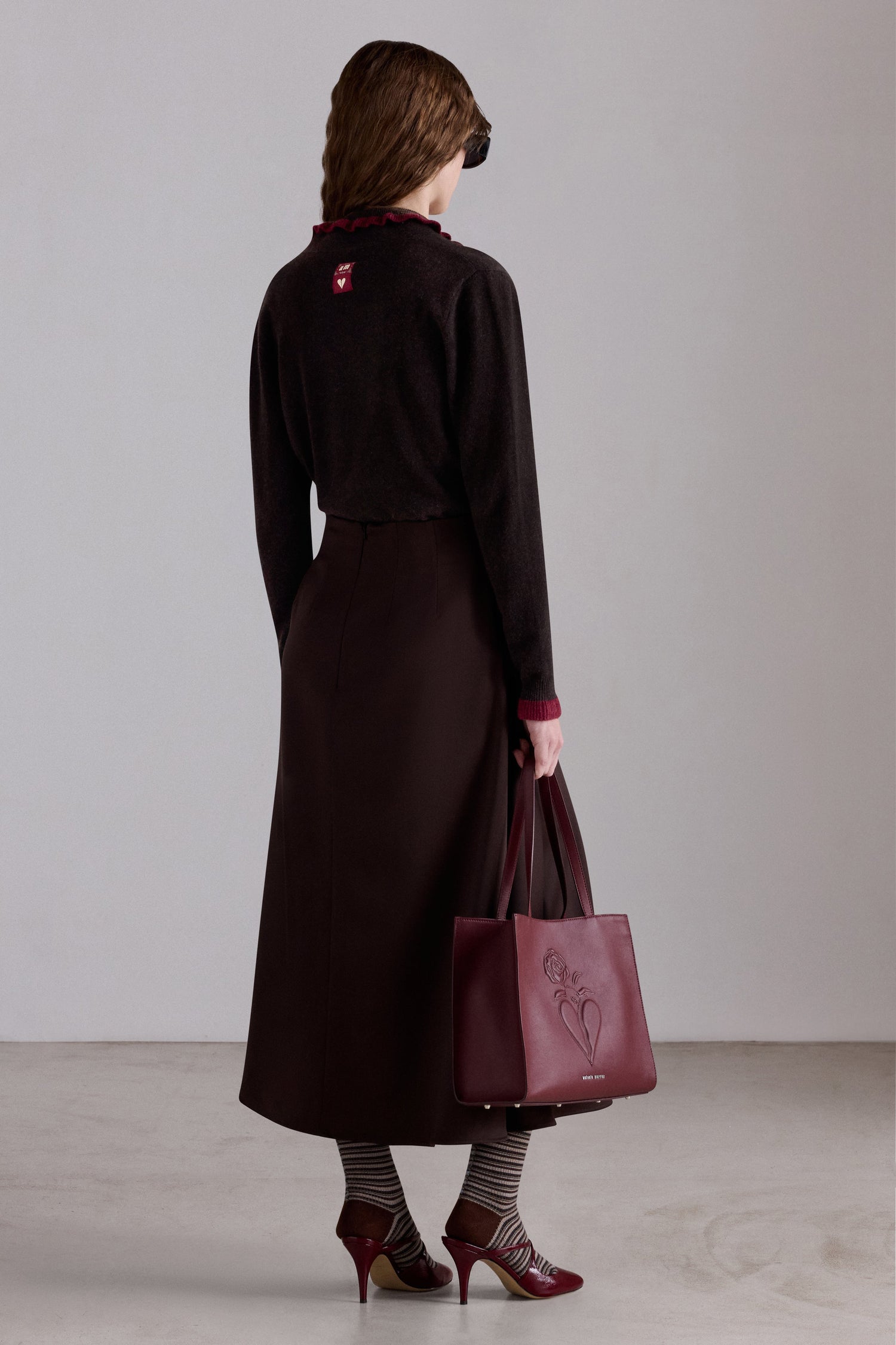 Knitted Cashmere Shirt with Ruffles