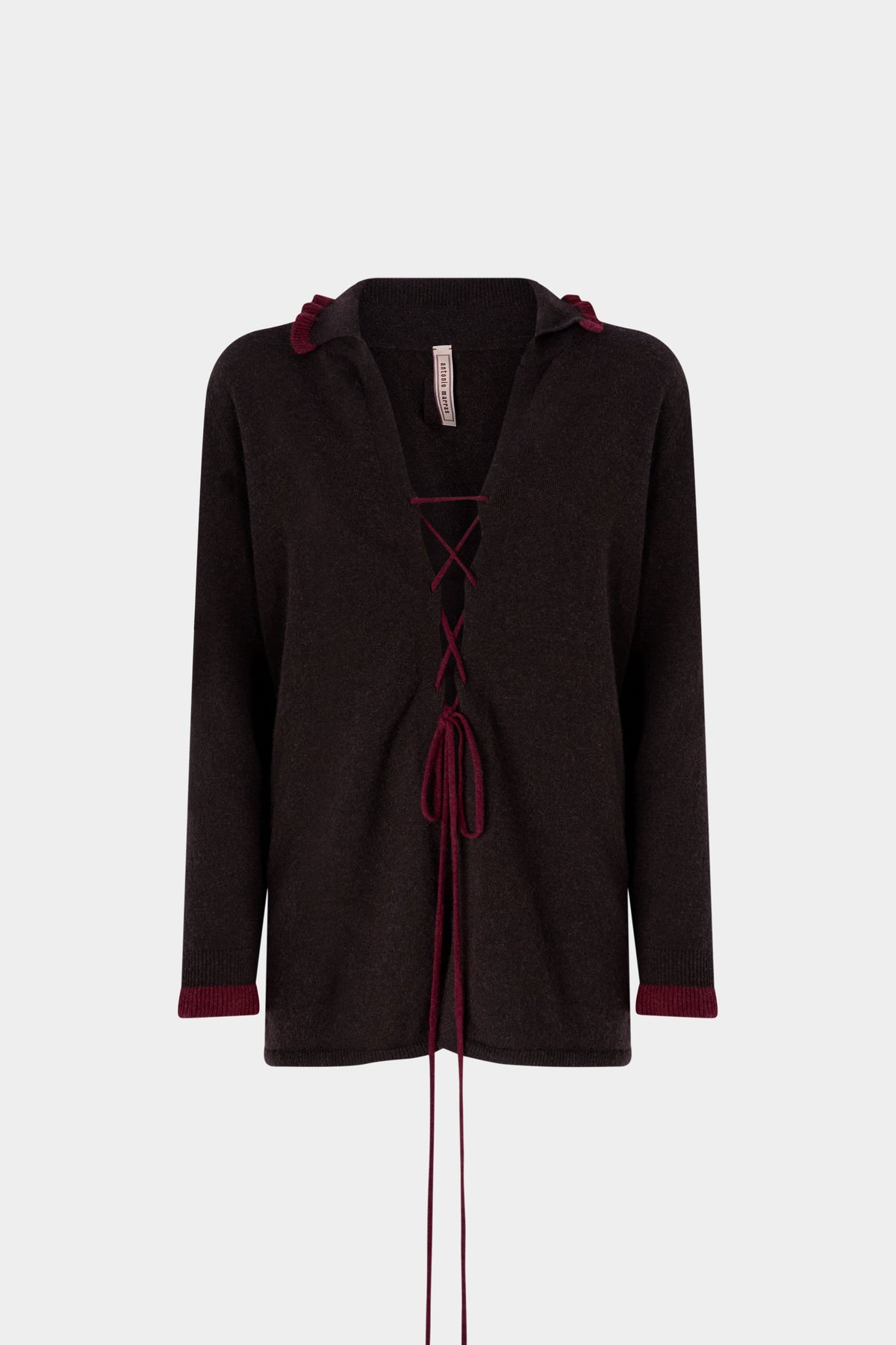 Knitted Cashmere Shirt with Ruffles