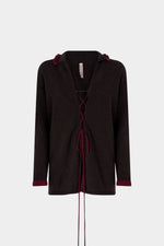 Knitted Cashmere Shirt with Ruffles