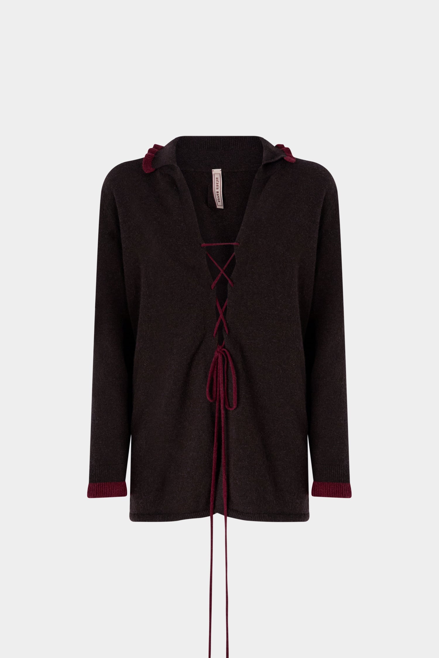 Knitted Cashmere Shirt with Ruffles