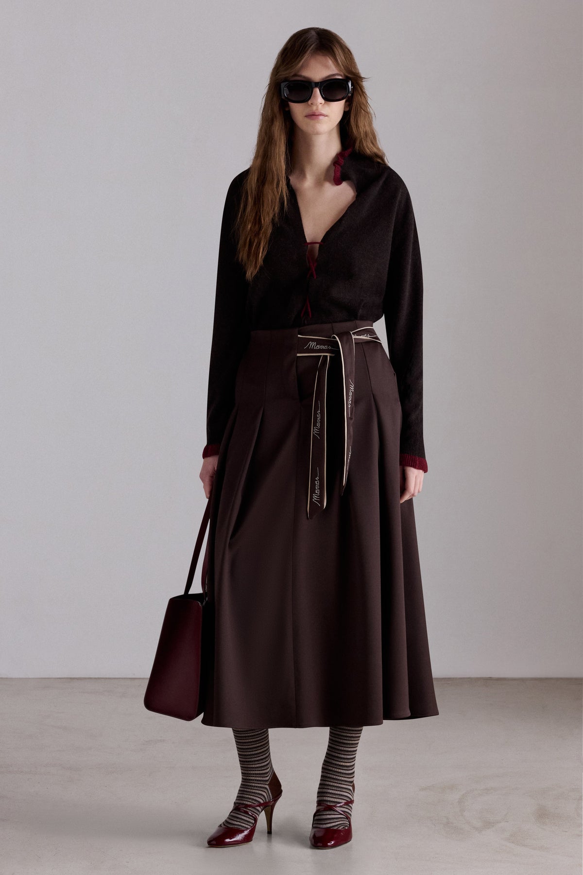 Knitted Cashmere Shirt with Ruffles