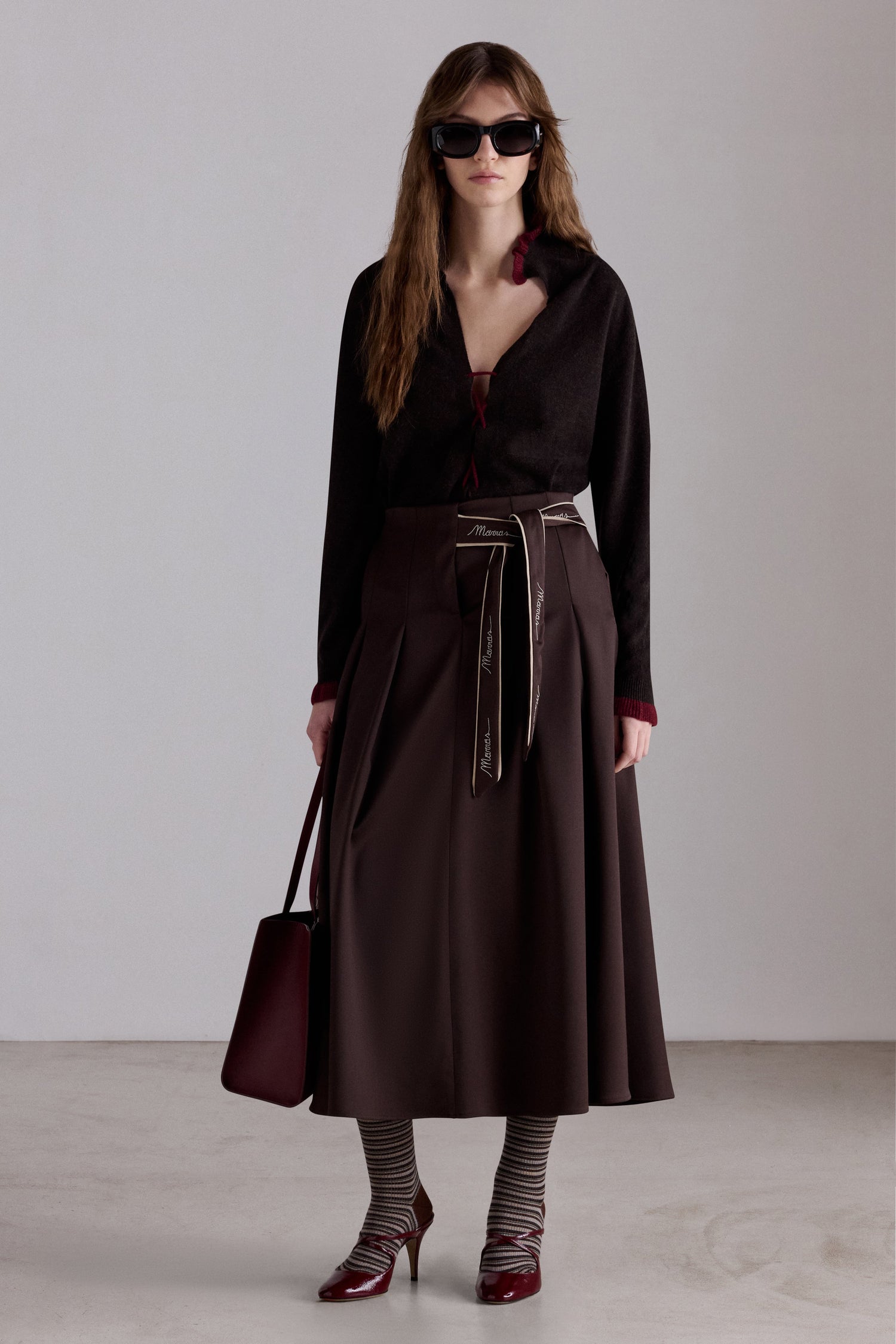 Knitted Cashmere Shirt with Ruffles