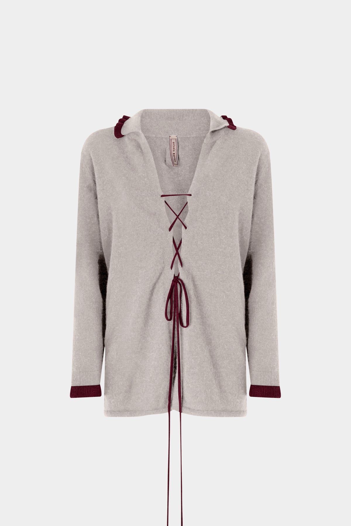 Knitted Cashmere Shirt with Ruffles