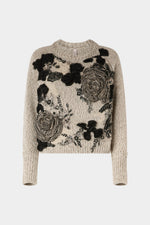 Floral Embroidered Crew-Neck Sweater