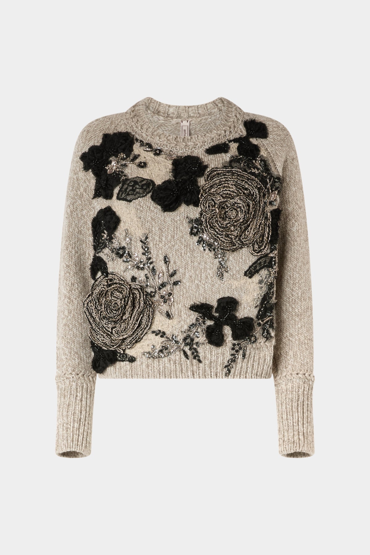 Floral Embroidered Crew-Neck Sweater