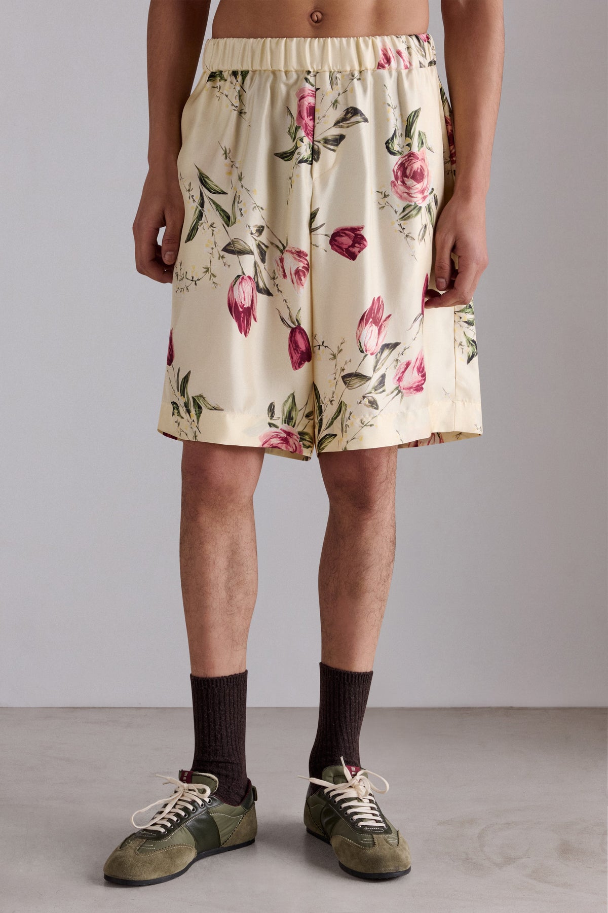 Floral Silk Shorts