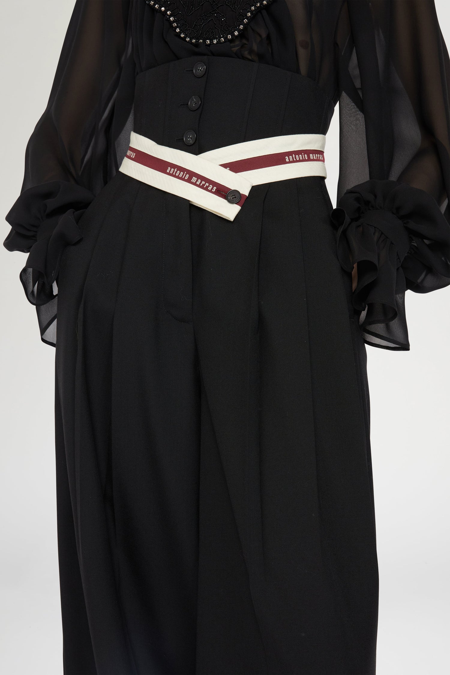 Wide-Leg Pants with Corset-Style Waist