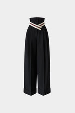 Wide-Leg Pants with Corset-Style Waist