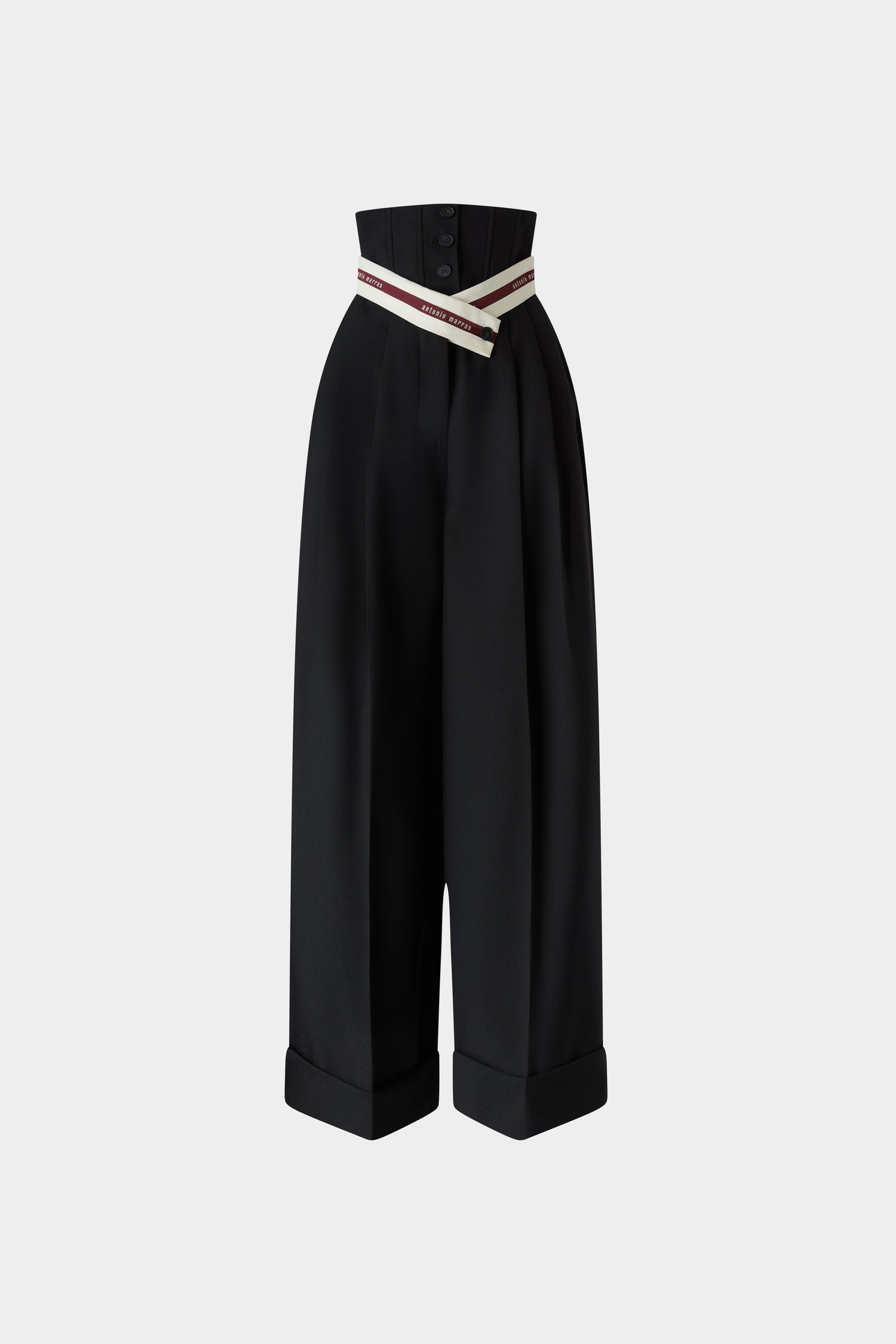 Wide-Leg Pants with Corset-Style Waist