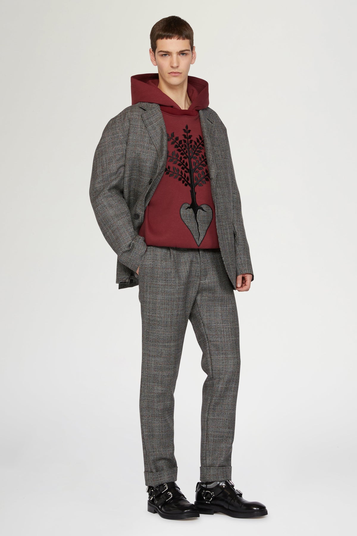 Grey Regular-Fit Pants in Wool