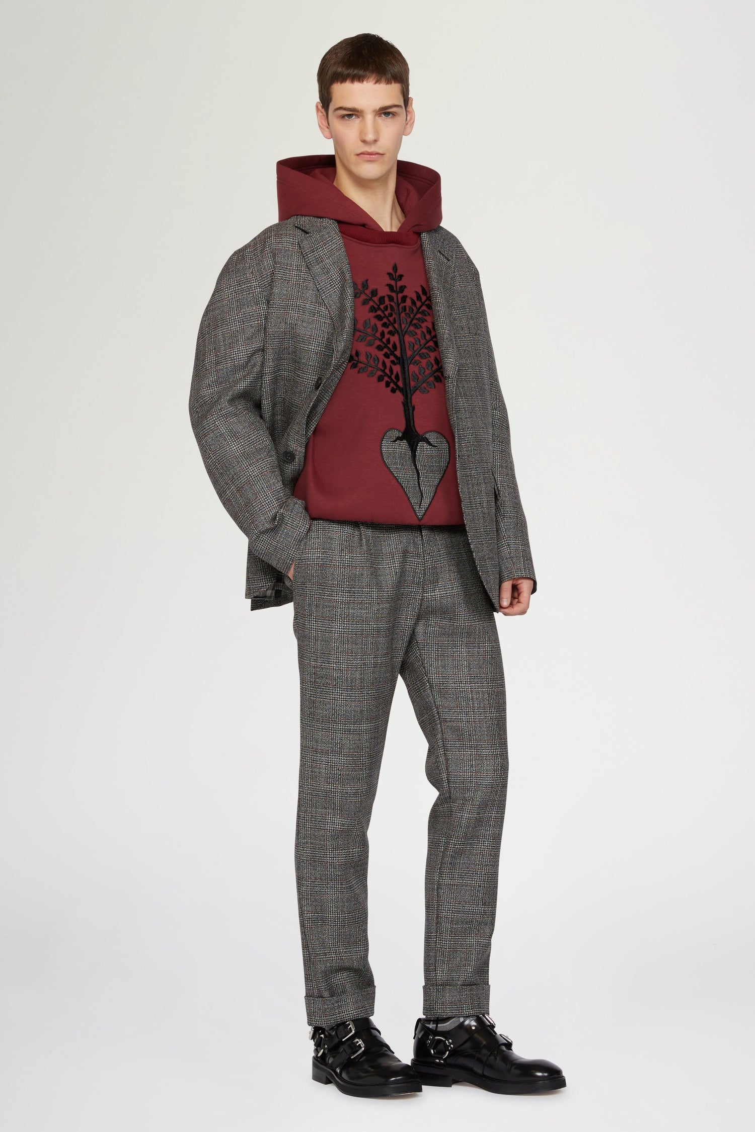 Grey Regular-Fit Pants in Wool