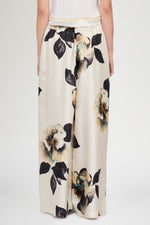 Palazzo Pants in Silk Twill with Floral Print