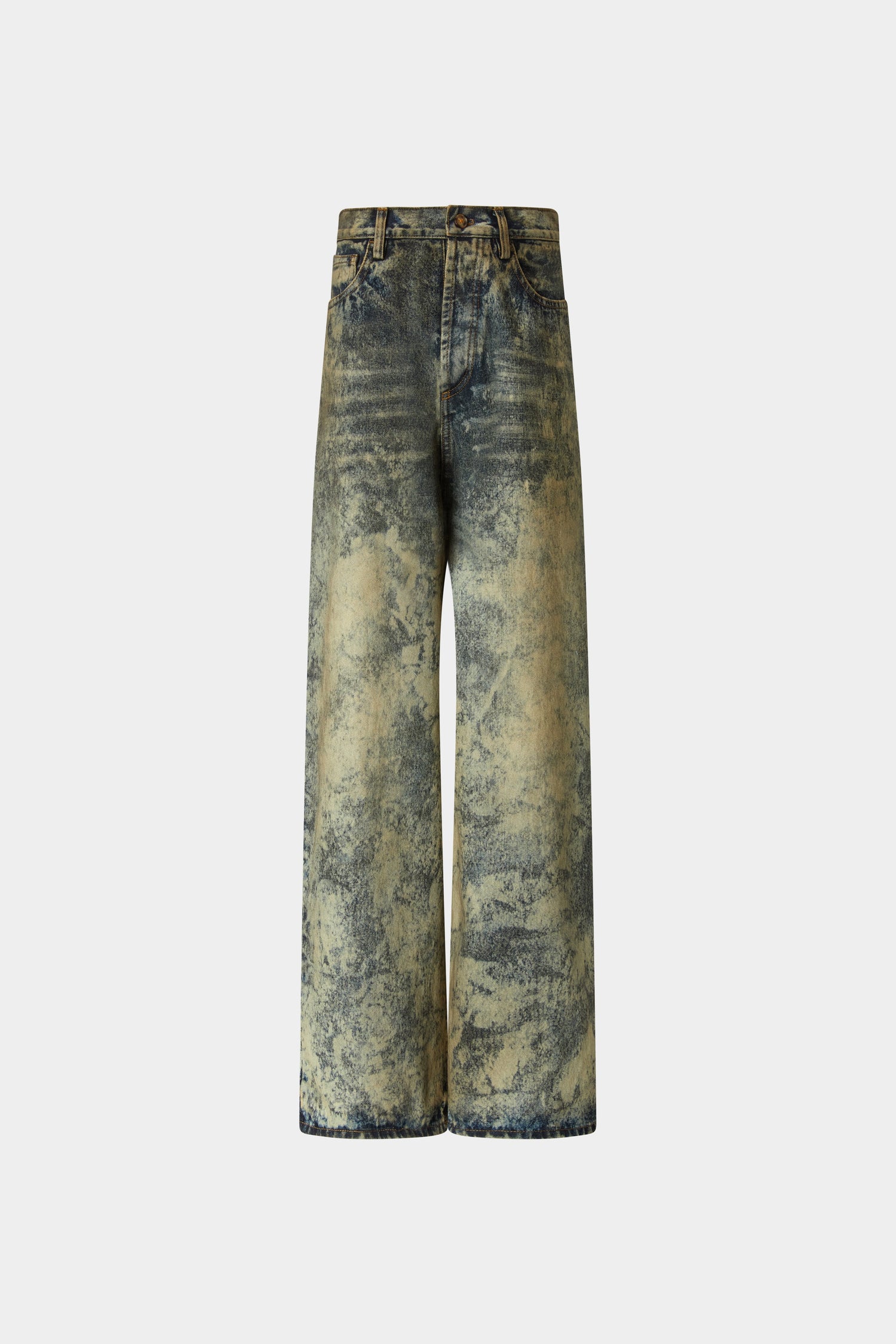 Mid-Rise Straight-Leg Denim Pants