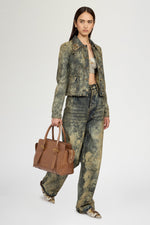 Mid-Rise Straight-Leg Denim Pants