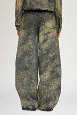 Mid-Rise Straight-Leg Denim Pants