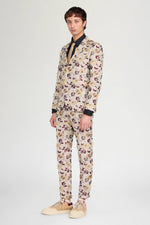 Floral Jacquard Straight Tailored Trousers