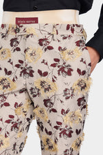 Floral Jacquard Straight Tailored Trousers