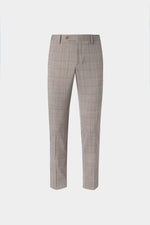Grey Checked Straight-Leg Tailored Trousers