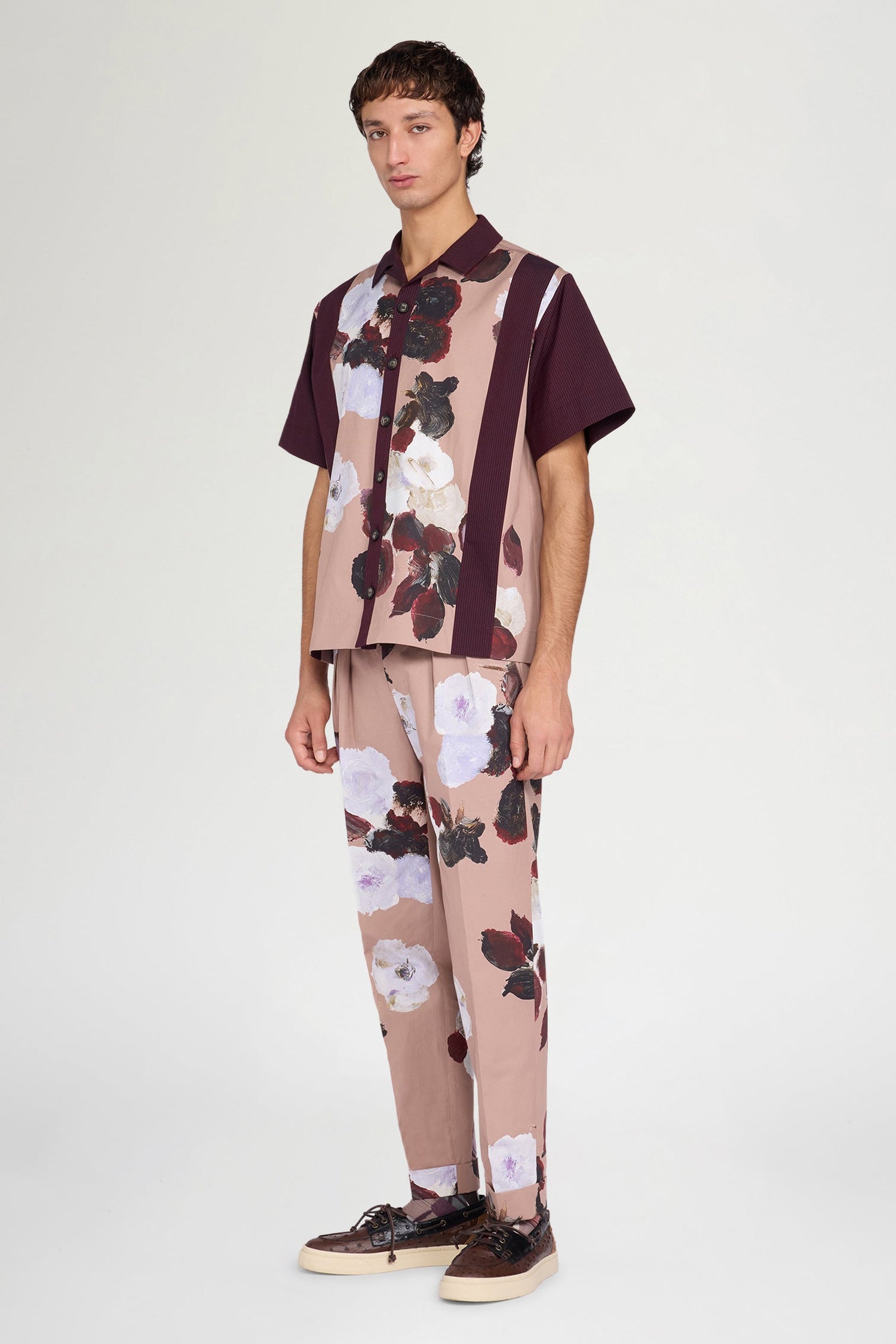 Dusty Pink Floral Tailored Pants
