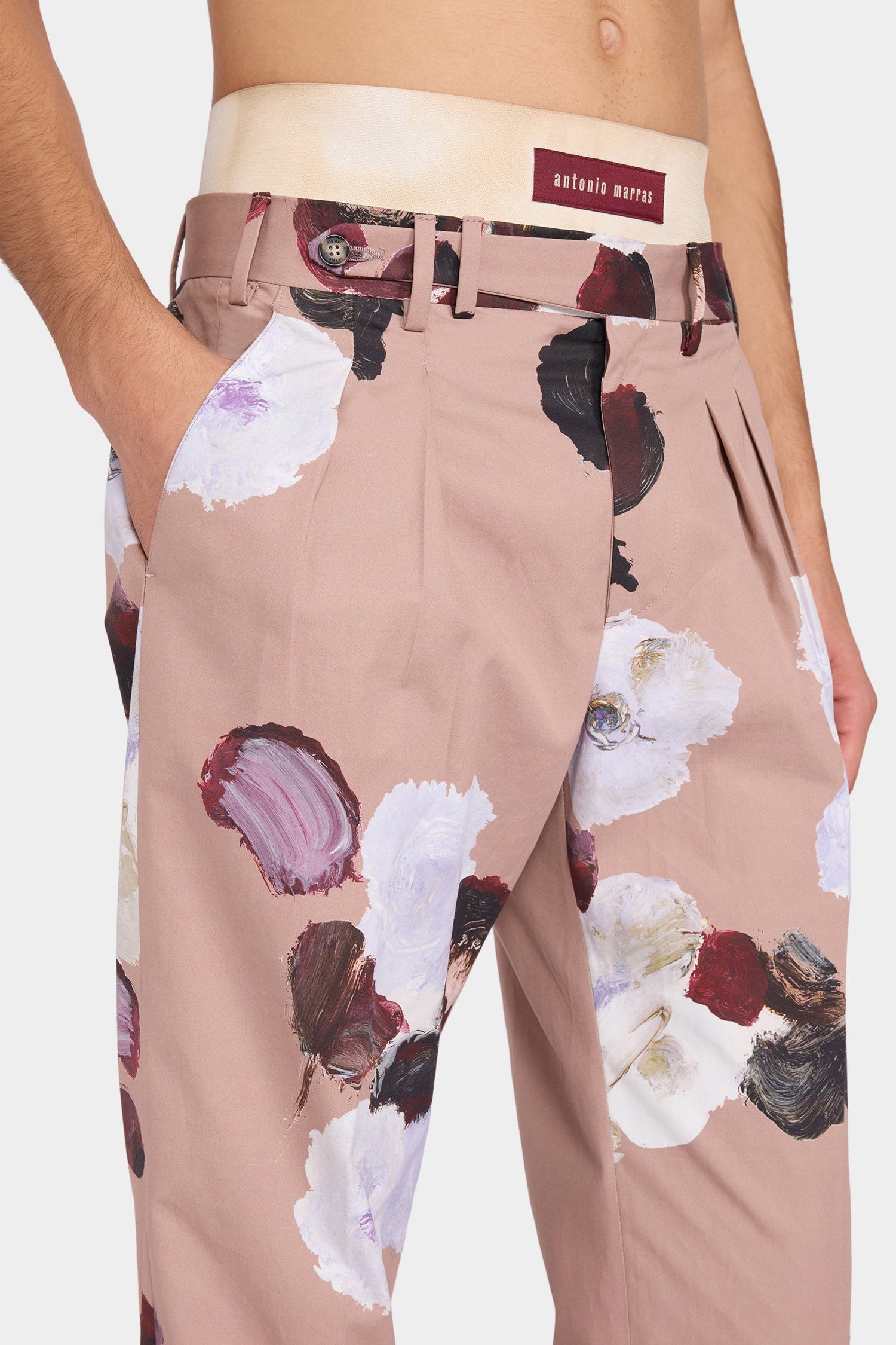 Dusty Pink Floral Tailored Pants
