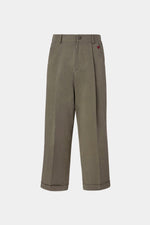 Tailored Wide Olive Pants
