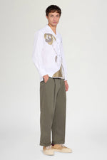 Tailored Wide Olive Pants