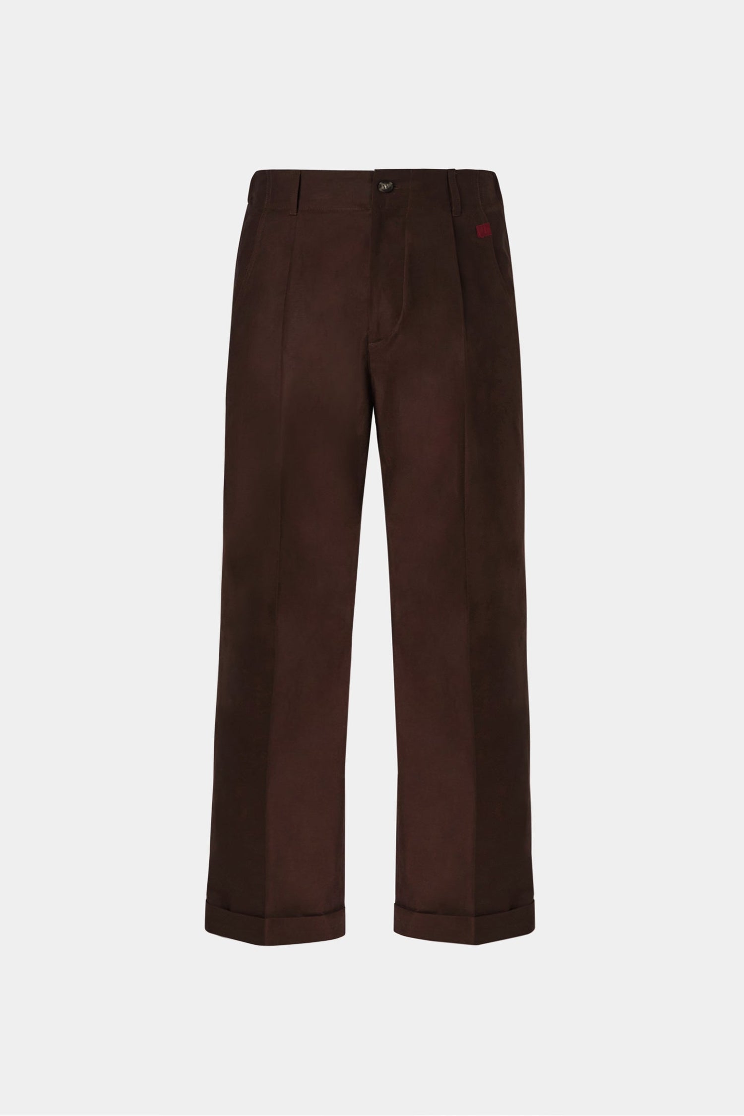 Brown Loose Two-Pleat Pants