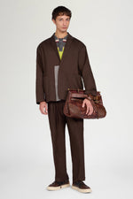 Brown Loose Two-Pleat Pants