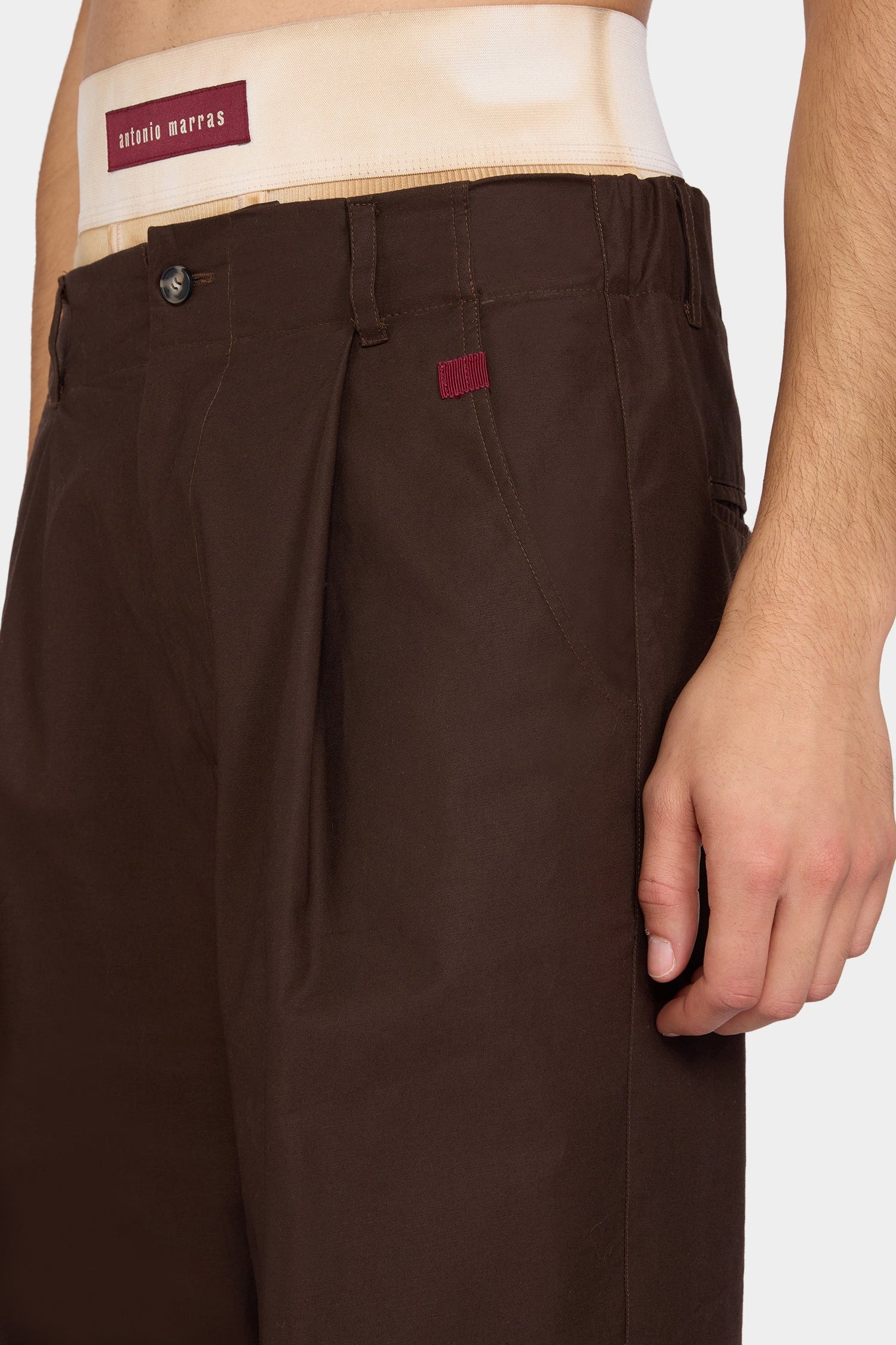 Brown Loose Two-Pleat Pants
