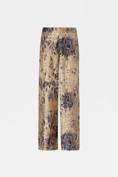 Palazzo Pants in Printed Silk