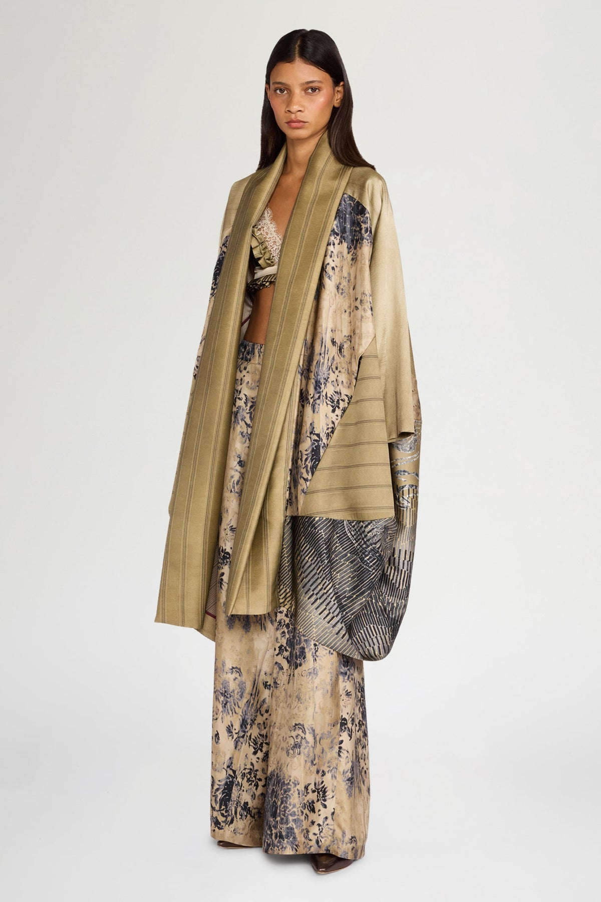 Palazzo Pants in Printed Silk