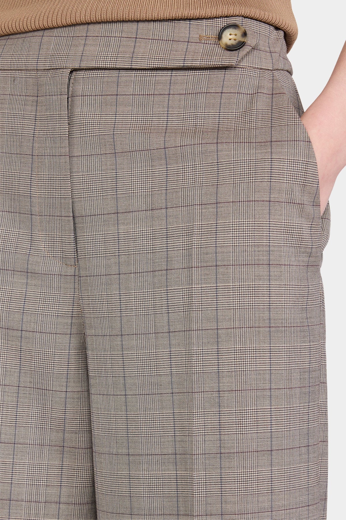 Grey Prince of Wales Turn-Up Pants