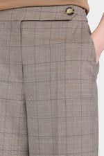 Grey Prince of Wales Turn-Up Pants