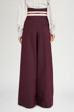 Burgundy Pinstripe Bustier Pants
