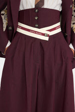 Burgundy Pinstripe Bustier Pants