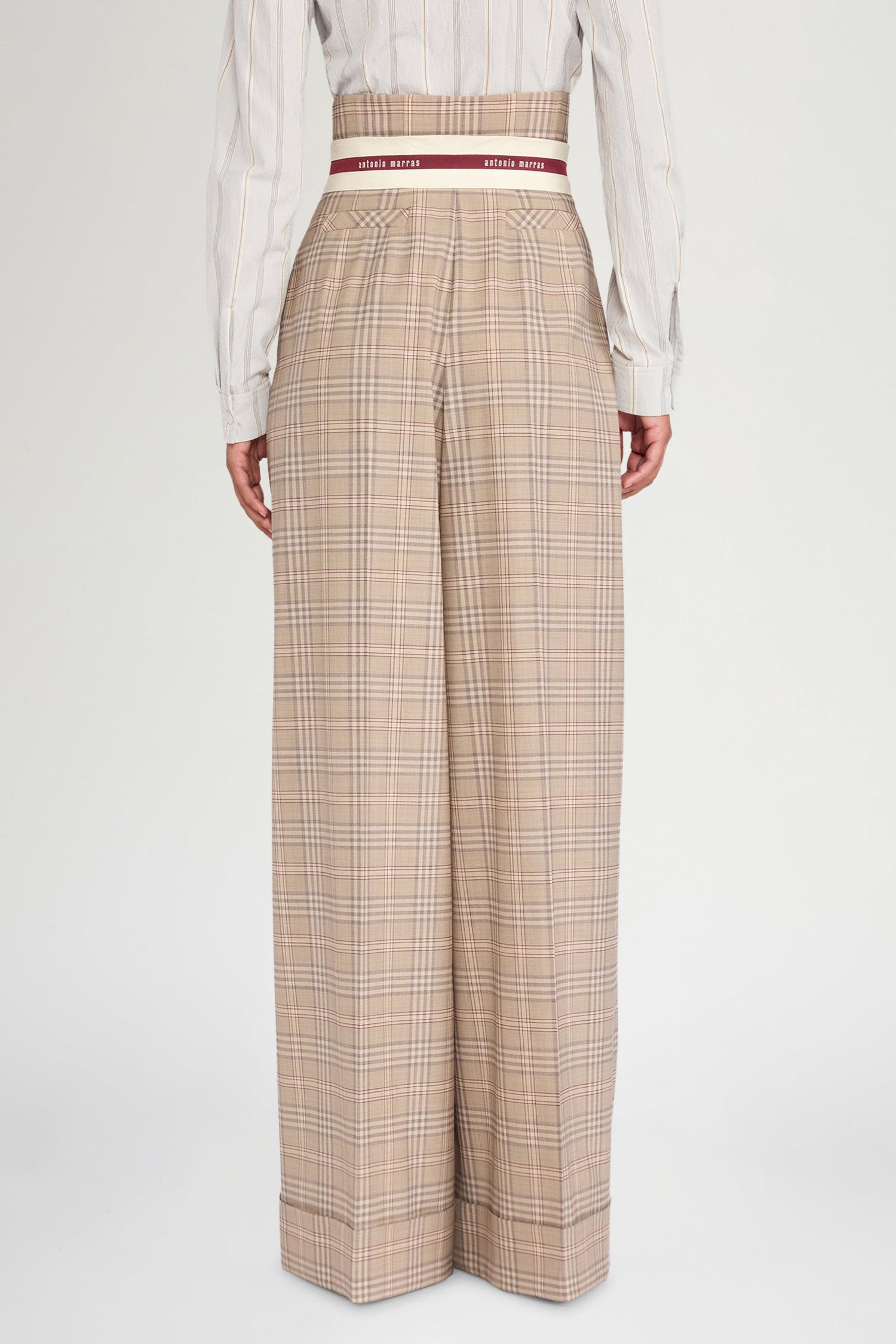 Wide Bustier Tartan Pants