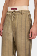 Gold Striped Relaxed Tailored Pants
