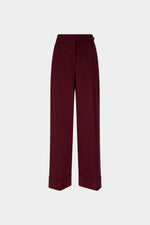 Burgundy Wide-Leg Trousers
