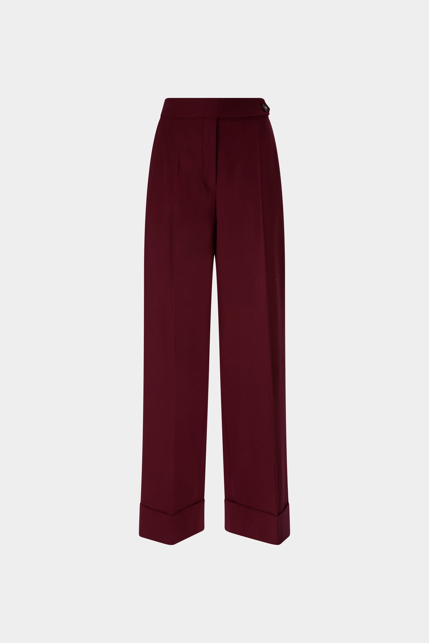Burgundy Wide-Leg Trousers