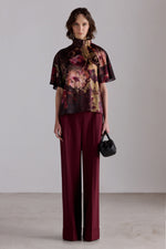 Burgundy Wide-Leg Trousers