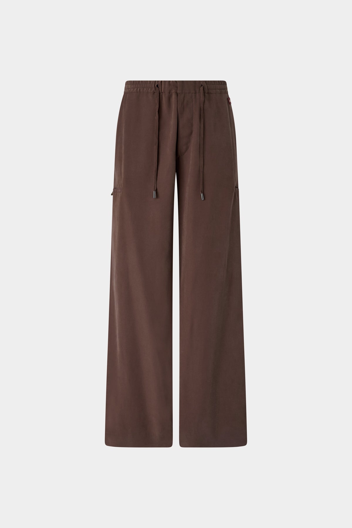 Taupe Fluid Wide-Leg Trousers