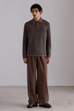 Taupe Fluid Wide-Leg Trousers