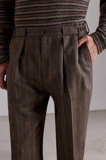Double-Pleat Wool Tailored Trousers